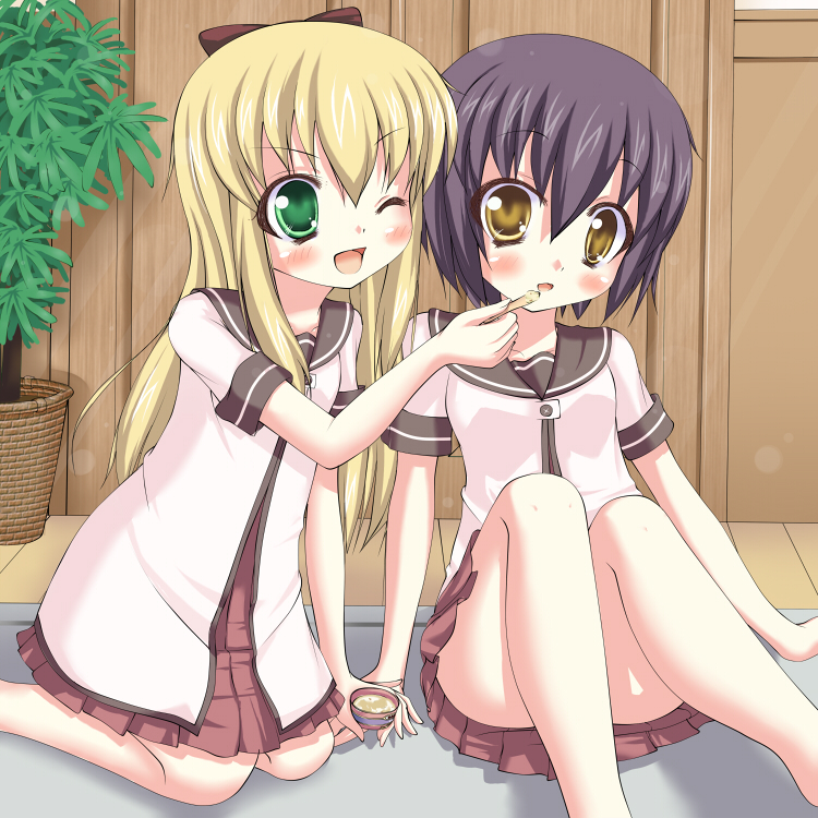 toshinou kyouko and funami yui (yuruyuri) drawn by kuma_(happylocation)