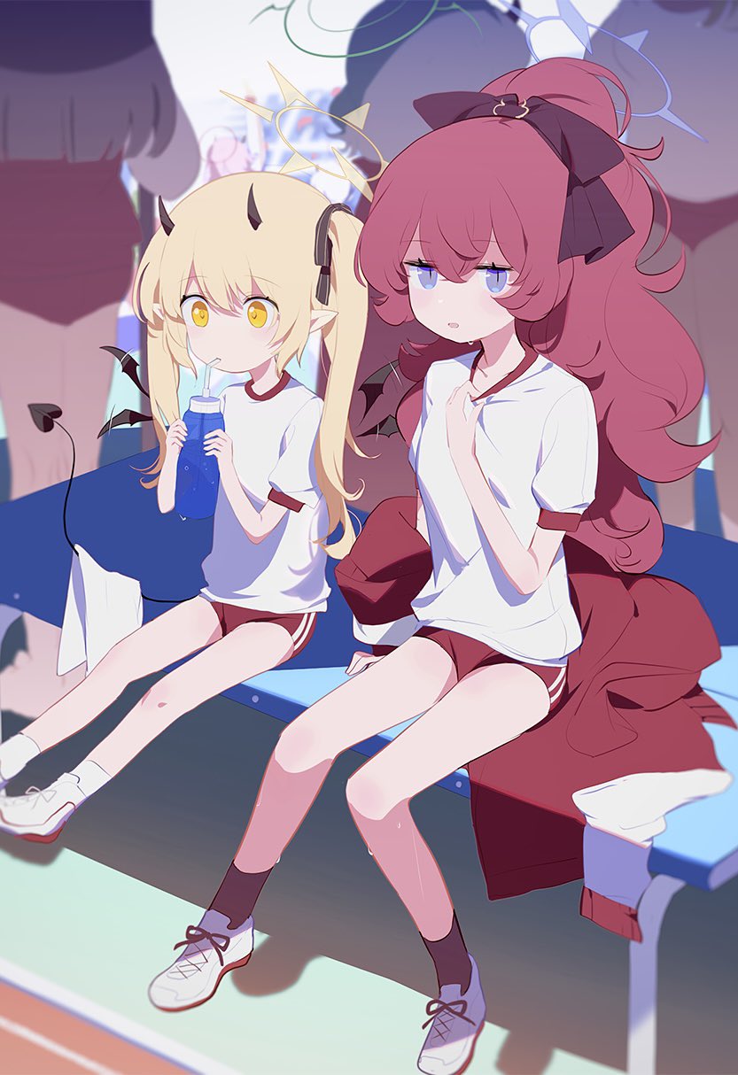 ibuki and iroha (blue archive) drawn by ba_fed_kitaku