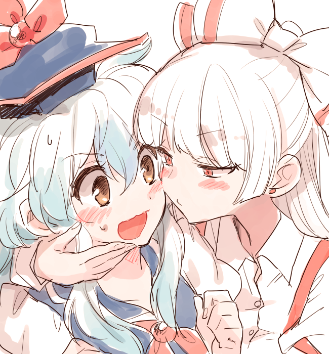 fujiwara no mokou and kamishirasawa keine (touhou) drawn by shinoasa