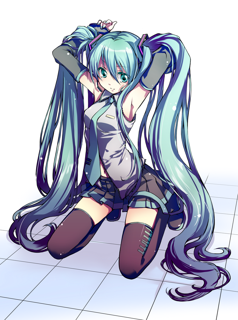 hatsune miku (vocaloid) drawn by ginta, yomo, and yomo_(ym)