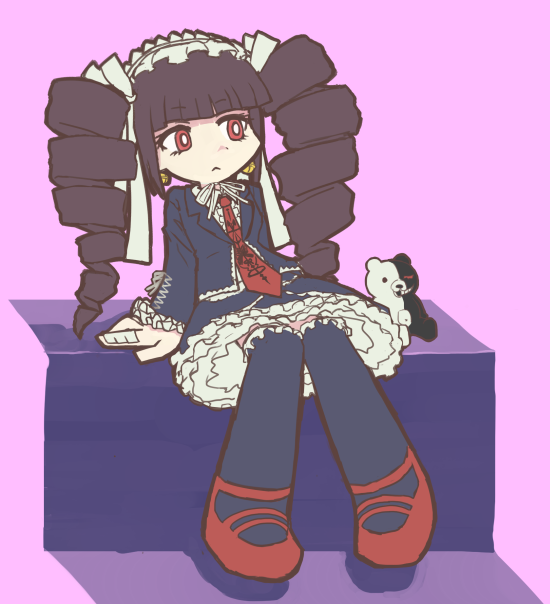 monokuma and celestia ludenberg (danganronpa and 2 more) drawn by hemoglo
