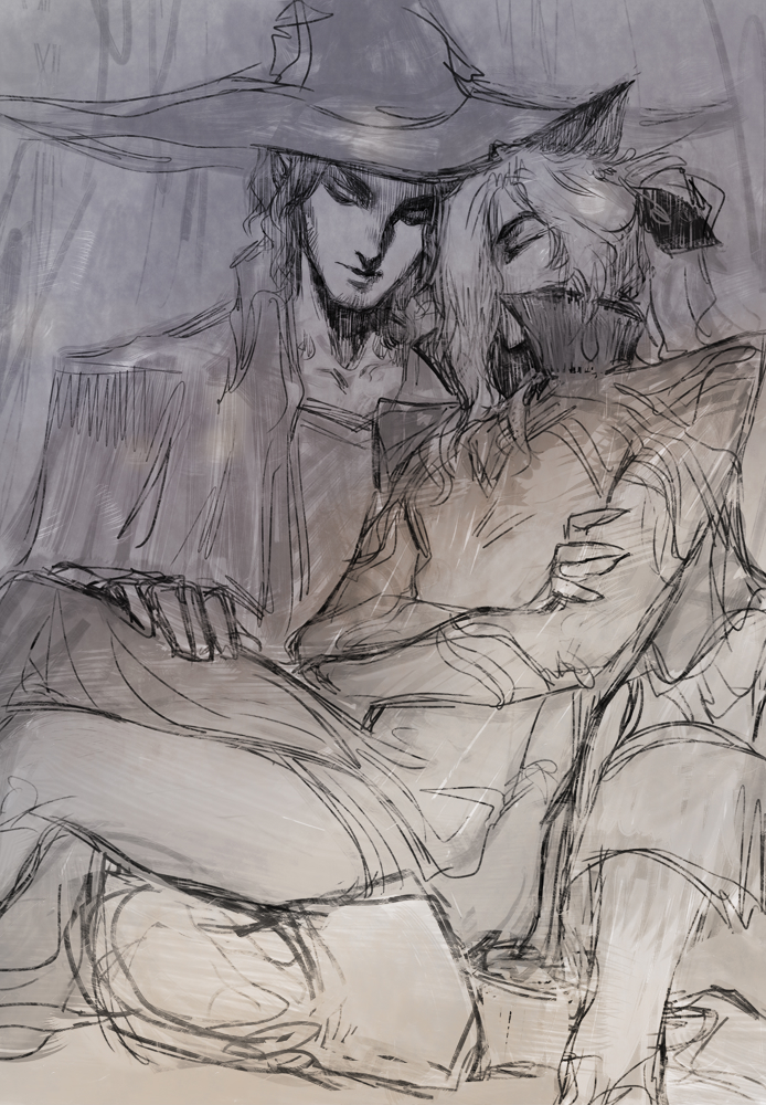 renard beauchene and elrik (original) drawn by nat_the_lich