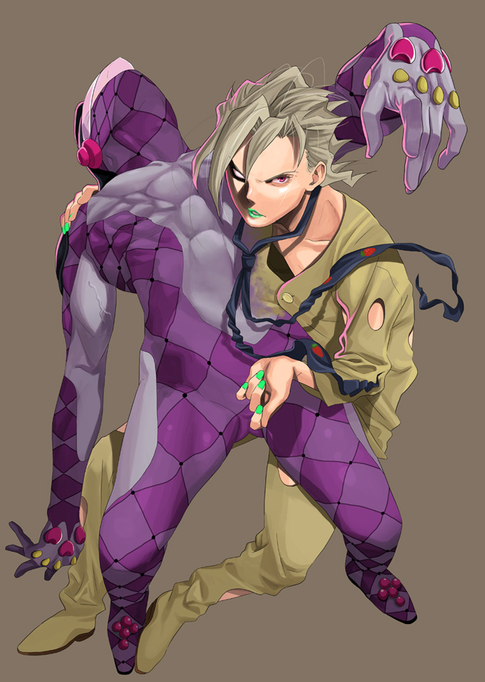 pannacotta fugo and purple haze (jojo no kimyou na bouken and 1 more) drawn by gujira