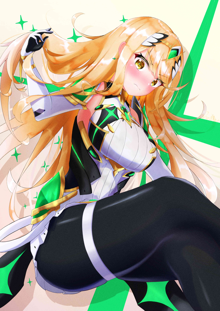 mythra (xenoblade chronicles and 2 more) drawn by horohorohororo