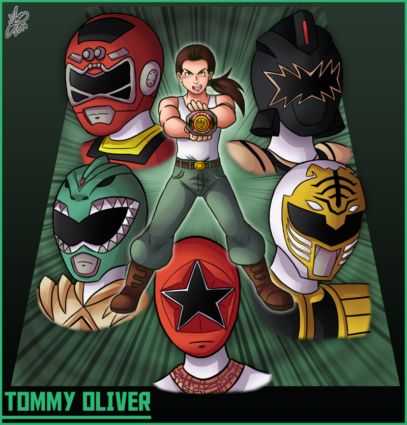 dragon ranger, mighty morphin green ranger, kiba ranger, mighty morphin white ranger, red racer, and 6 more (super sentai and 10 more) drawn by ian_dimas