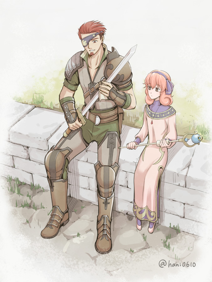 genny and saber (fire emblem and 1 more) drawn by waniya