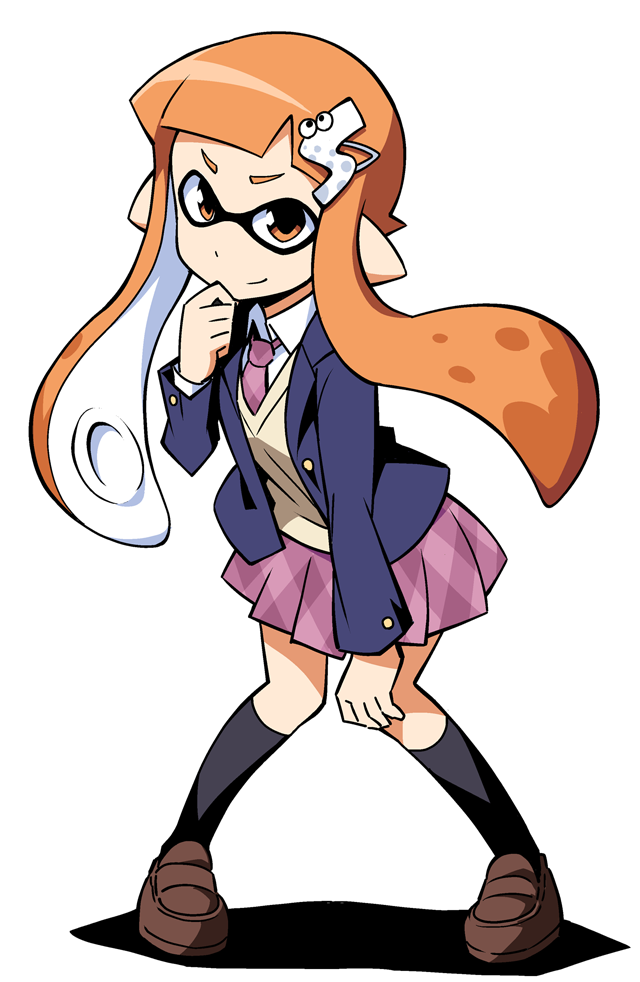 inkling player character and inkling girl (splatoon and 1 more) drawn by anbe_masahiro
