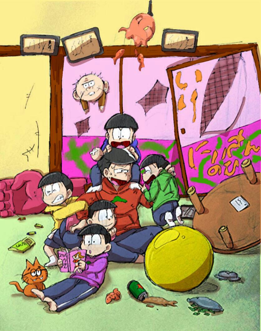 matsuno osomatsu, matsuno karamatsu, matsuno ichimatsu, matsuno jyushimatsu, matsuno choromatsu, and 3 more (osomatsu and 1 more) drawn by yuru_(tmb730)