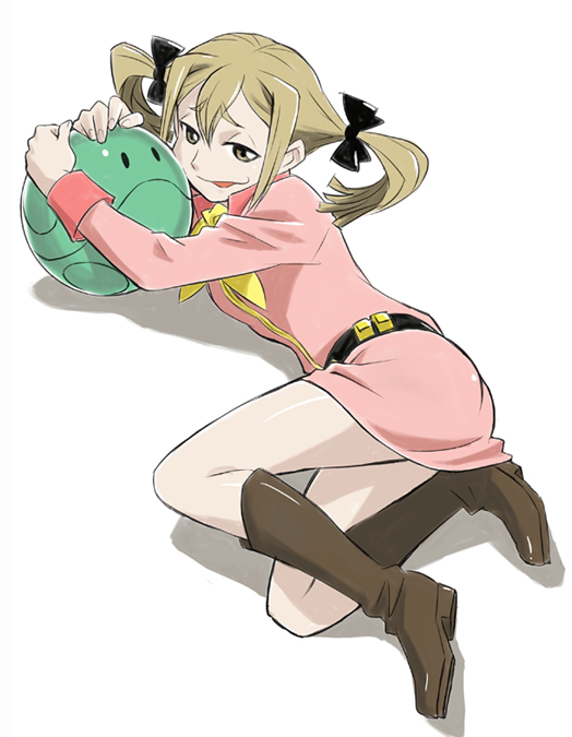haro, koujiro frau, and fraw bow (gundam and 2 more) drawn by gonta_(kmga)