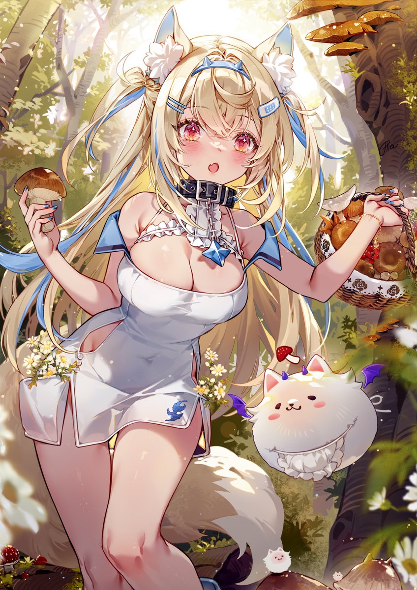 fuwawa abyssgard and perroccino (hololive and 1 more) drawn by hieihirai