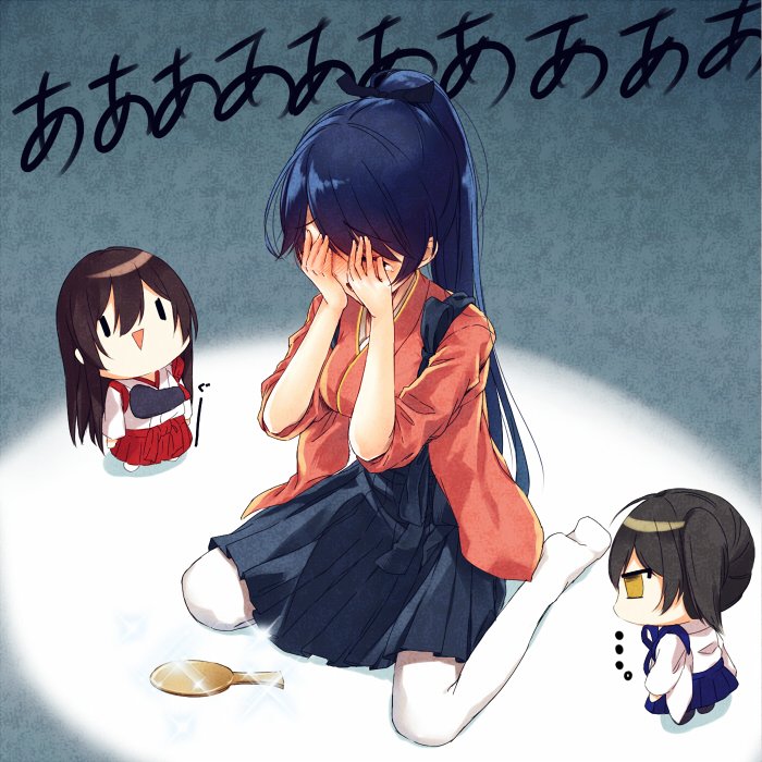 kaga, akagi, and houshou (kantai collection) drawn by saijou_haruki