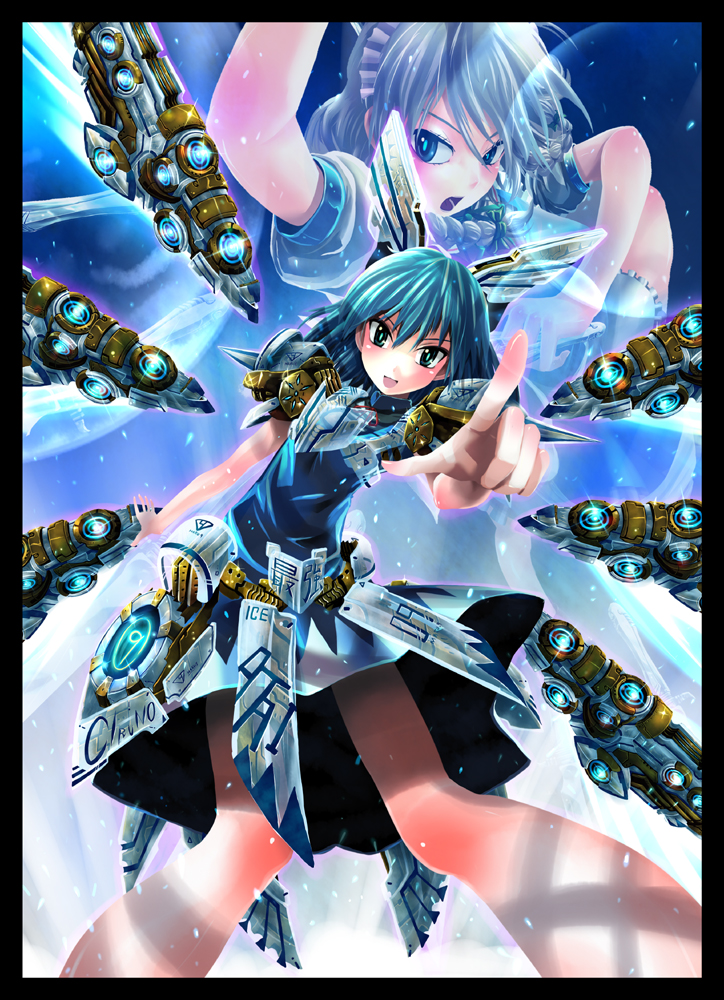izayoi sakuya and cirno (touhou) drawn by kabutoyama