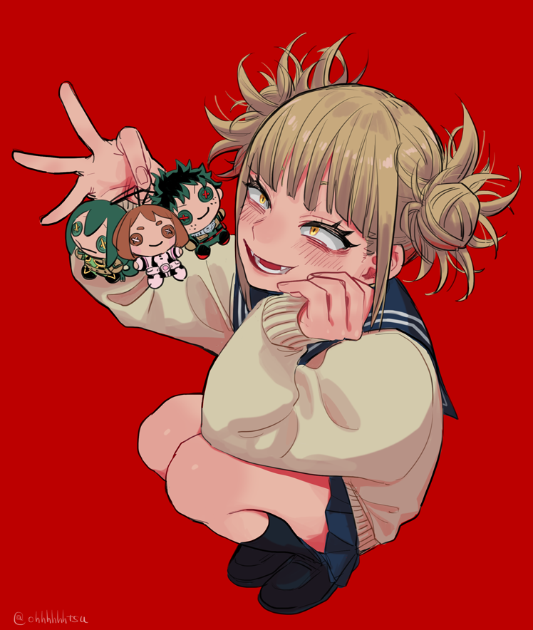 midoriya izuku, uraraka ochaco, toga himiko, and asui tsuyu (boku no hero academia) drawn by ohhhhhhtsu