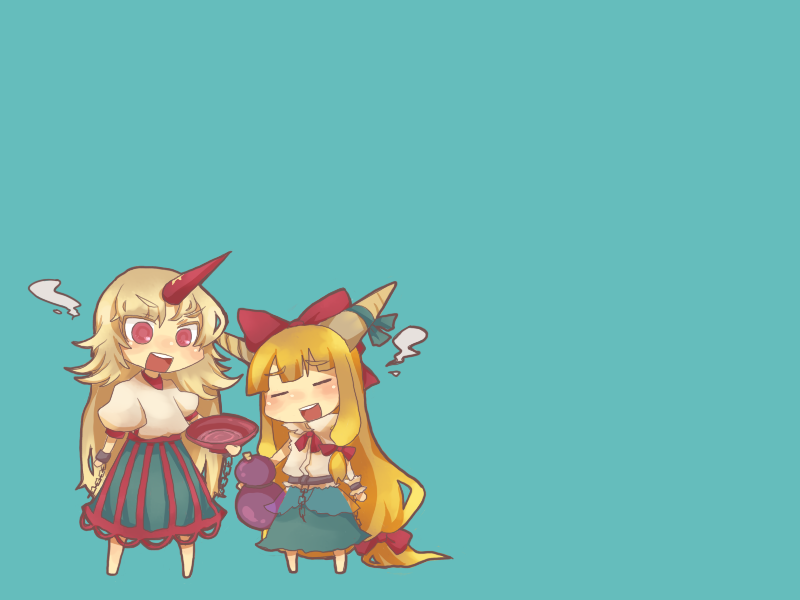 ibuki suika and hoshiguma yuugi (touhou) drawn by azuma_seiji