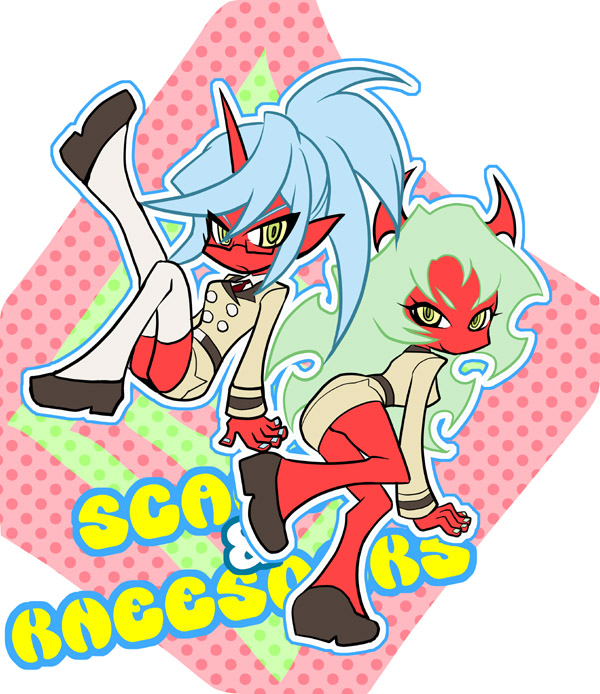 kneesocks and scanty (panty & stocking with garterbelt) drawn by mgk968