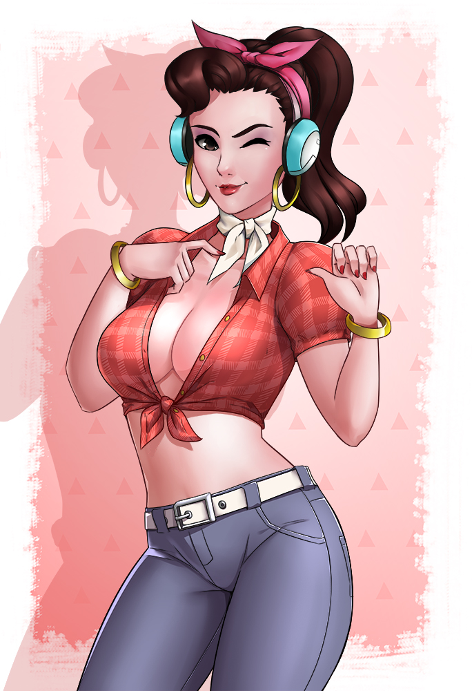 d.va and cruiser d.va (overwatch and 1 more) drawn by kyoffie