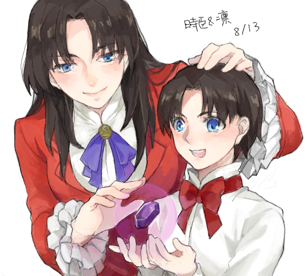 tohsaka rin and tohsaka tokiomi (fate and 1 more) drawn by 340440200_(drawr)