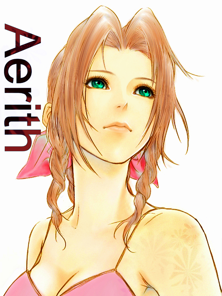 aerith gainsborough (final fantasy and 1 more) drawn by cs-zero