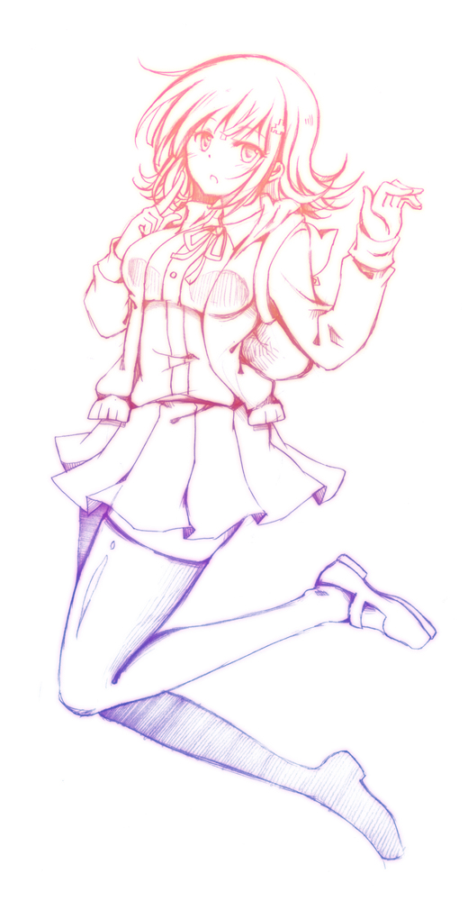 nanami chiaki (danganronpa and 2 more) drawn by nobuda