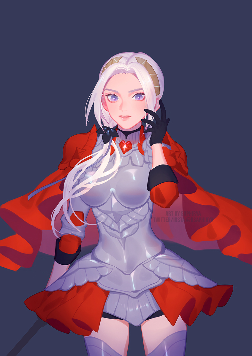 edelgard von hresvelg (fire emblem and 2 more) drawn by saphirya