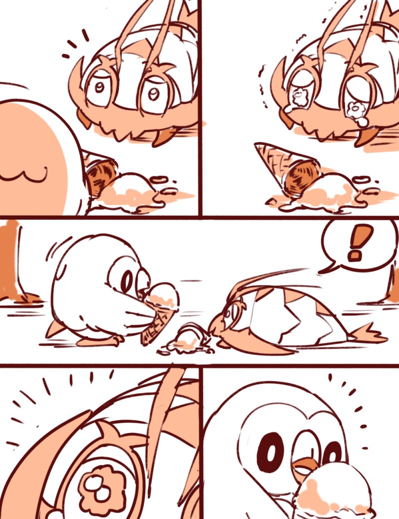 rowlet and wimpod (pokemon) drawn by piku_(another_pikuru)