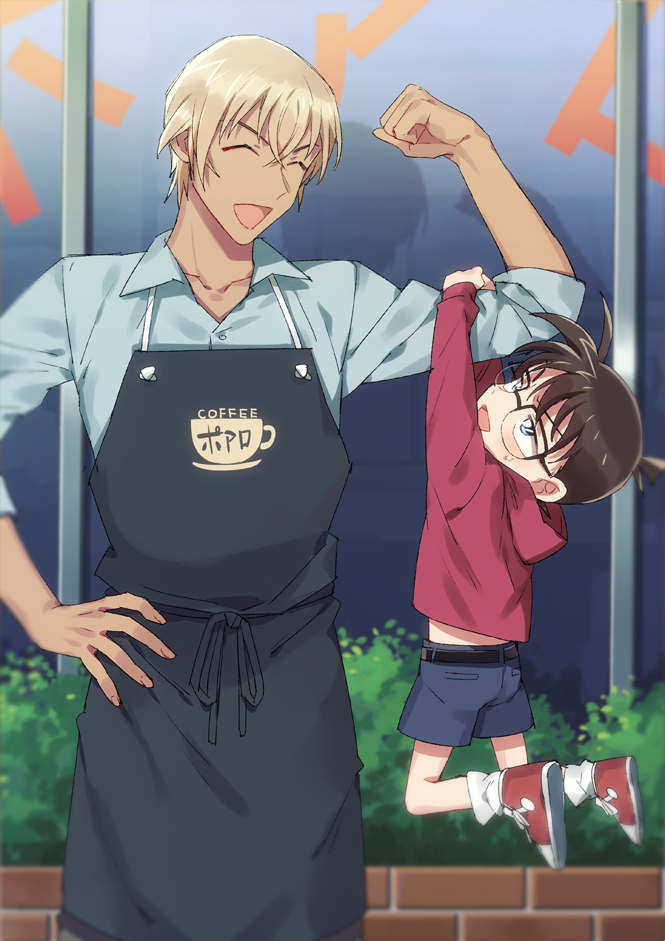 edogawa conan and amuro tooru (meitantei conan) drawn by k_(gear_labo)