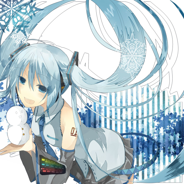 hatsune miku and yuki miku (vocaloid) drawn by kazutake_hazano