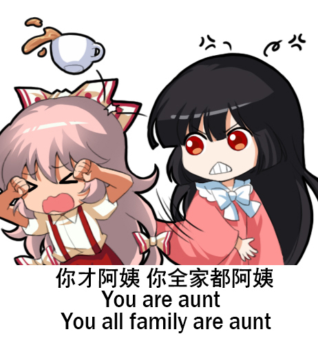 fujiwara no mokou and houraisan kaguya (touhou) drawn by jokanhiyou