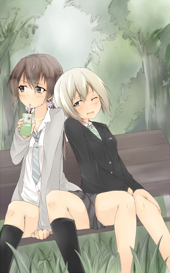 erica hartmann and gertrud barkhorn (world witches series and 1 more) drawn by amai_nekuta