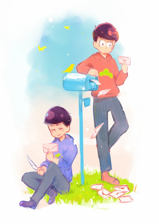 matsuno osomatsu and matsuno karamatsu (osomatsu and 1 more) drawn by hanada_hyou