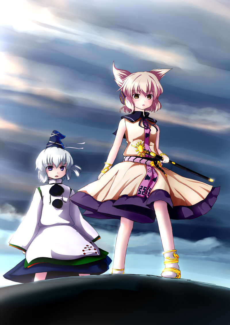 toyosatomimi no miko and mononobe no futo (touhou) drawn by tsubasa_(abchipika)