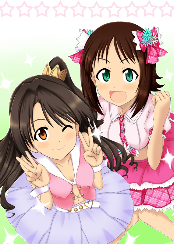 amami haruka and shimamura uzuki (idolmaster and 1 more) drawn by nitoro-star