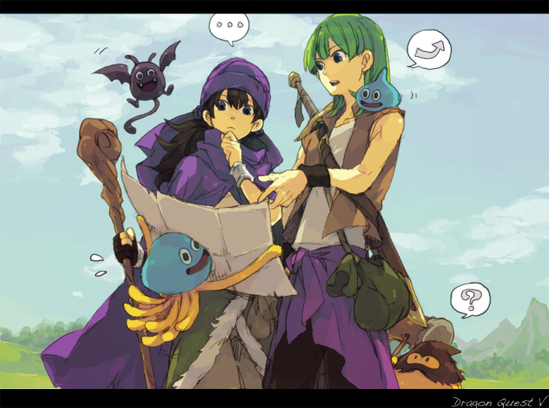 slime, hero, healslime, dracky, henry, and 1 more (dragon quest and 1 more) drawn by ebira