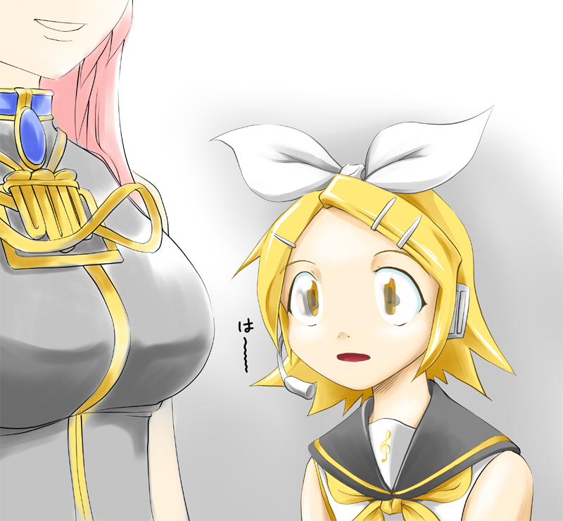 kagamine rin and megurine luka (vocaloid) drawn by asahina_you