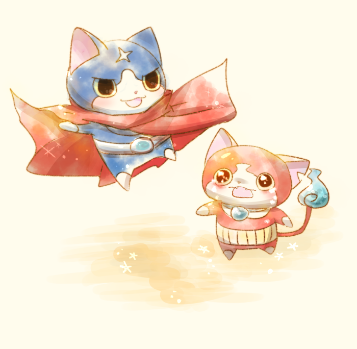 jibanyan and fuyunyan (youkai watch and 1 more) drawn by umi_(srtm07)