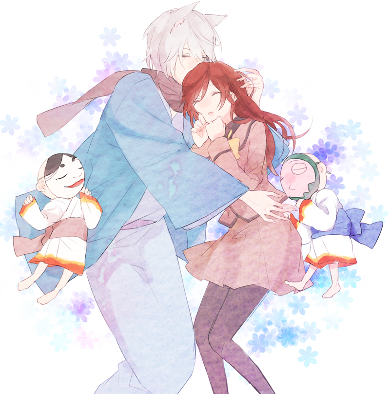 tomoe, momozono nanami, onikiri, and kotetsu (kamisama hajimemashita) drawn by chiri_(ch!)