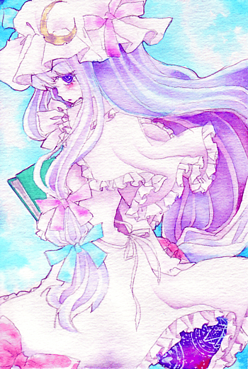 patchouli knowledge (touhou) drawn by miri_(tobira_no_mukou)