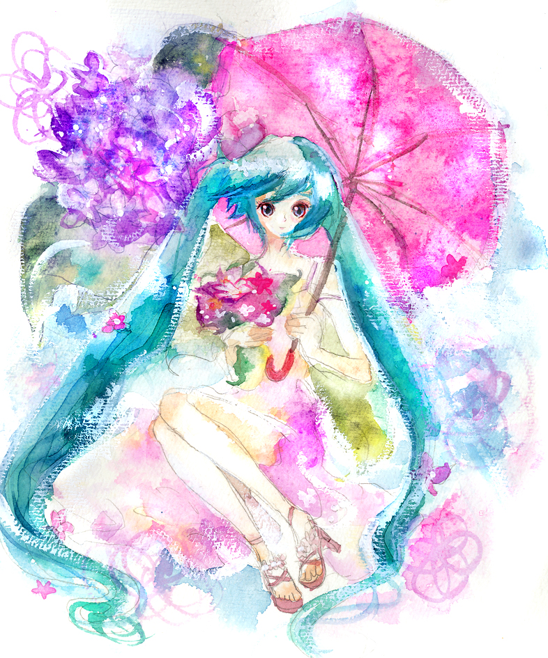 hatsune miku (vocaloid and 1 more) drawn by chikuwa_emil