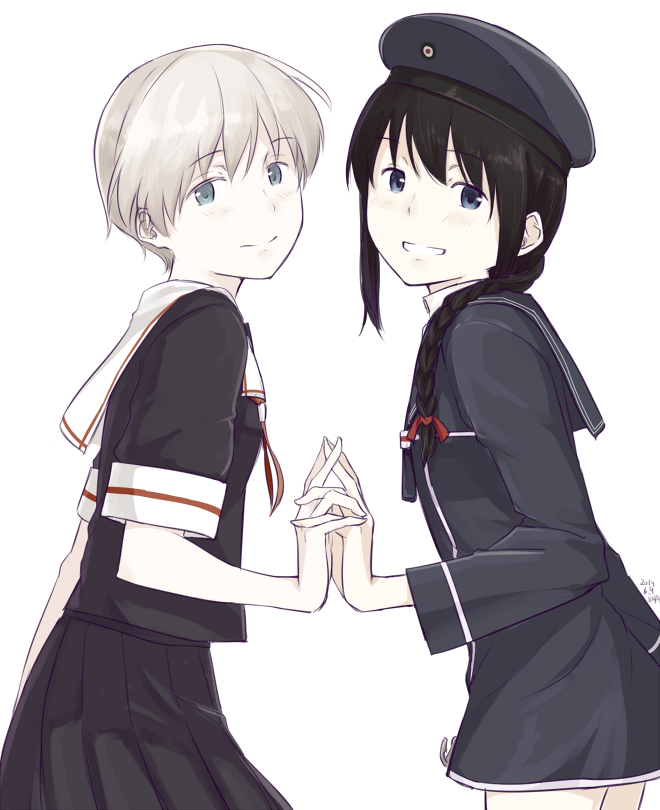 shigure and z1 leberecht maass (kantai collection) drawn by kawashina_(momen_silicon)