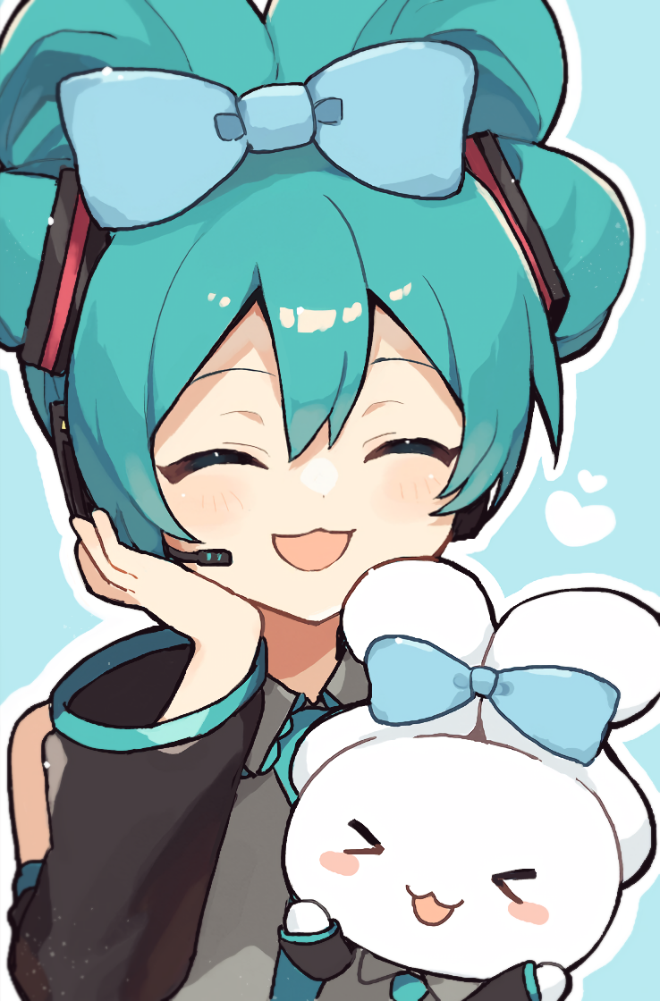 hatsune miku, cinnamoroll, and cinnamiku (vocaloid and 2 more) drawn by akikan_sabako