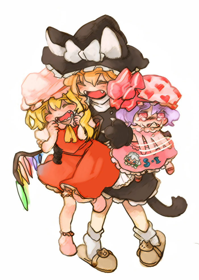 kirisame marisa, remilia scarlet, and flandre scarlet (touhou) drawn by ruto_(petatann)