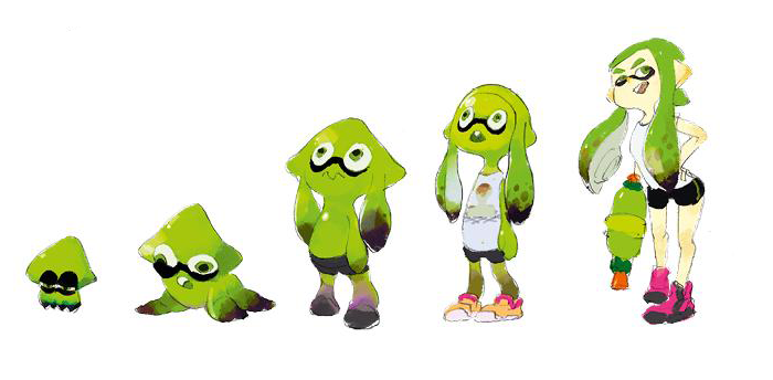inkling player character and inkling girl (splatoon and 1 more) drawn by inoue_seita