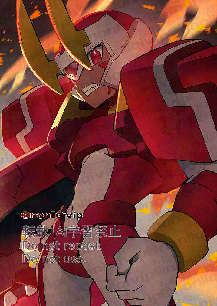 fighting fefnir (mega man and 1 more) drawn by yamanashi_taiki