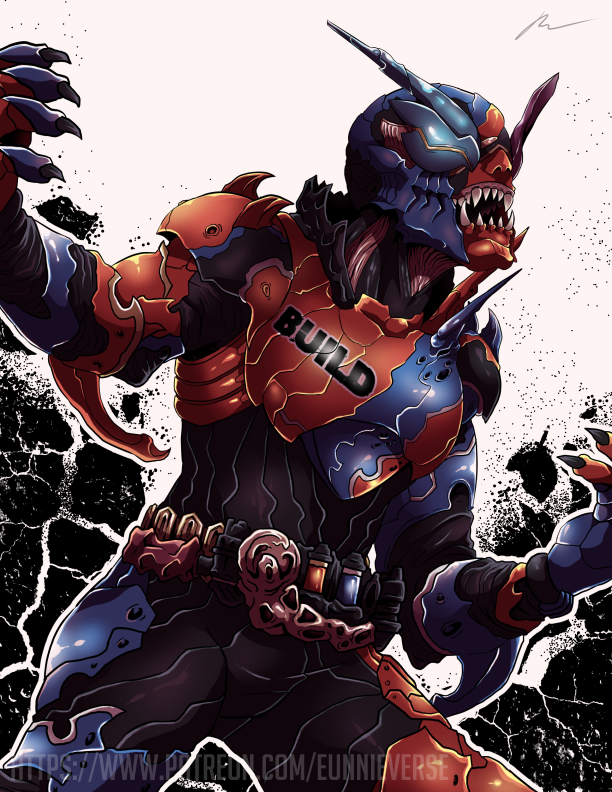another build (kamen rider and 1 more) drawn by eunnieverse