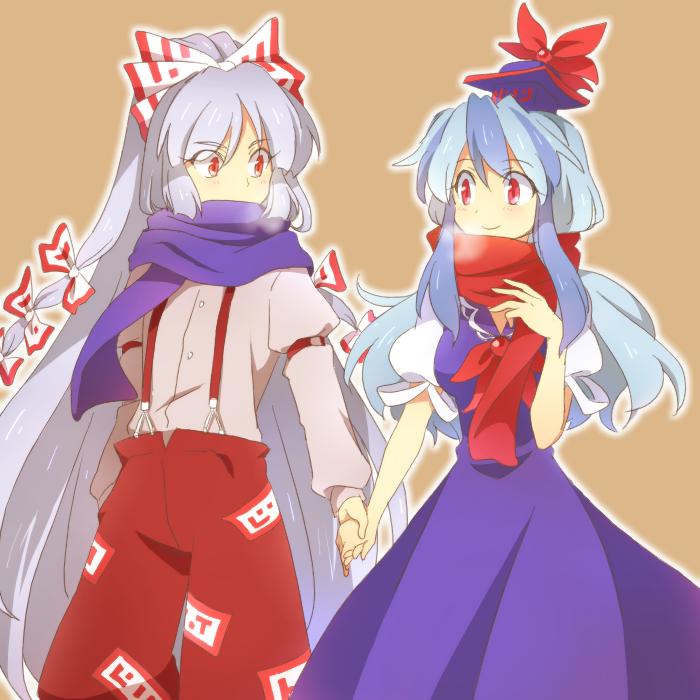 fujiwara no mokou and kamishirasawa keine (touhou) drawn by hanjuku_tomato