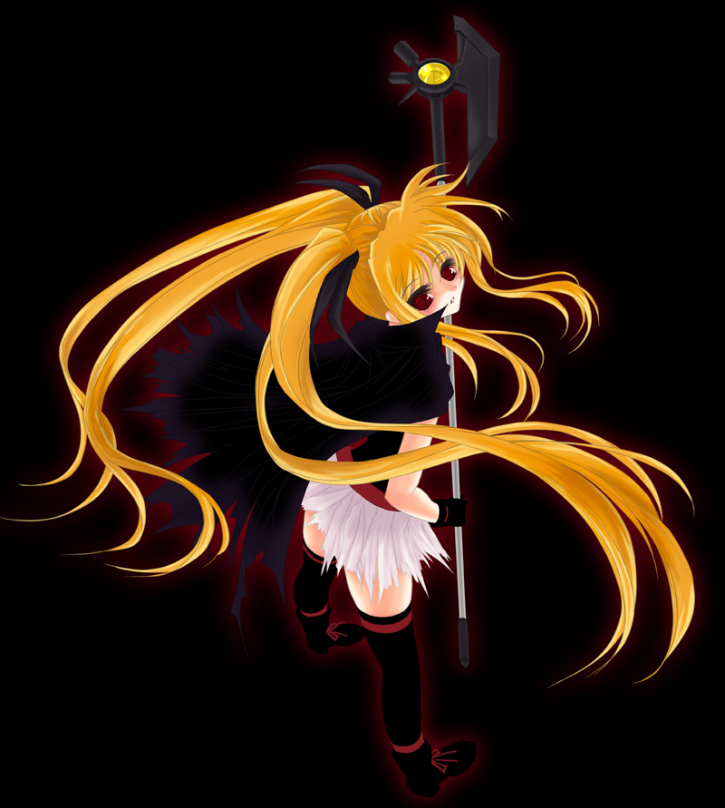 fate testarossa and bardiche (lyrical nanoha and 1 more) drawn by frapowa