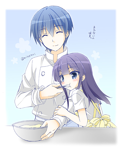 yamada aoi and souma hiroomi (working!!) drawn by minazoi_kuina
