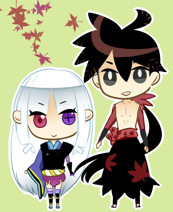 togame and yasuri shichika (katanagatari) drawn by shichiko_(labi)