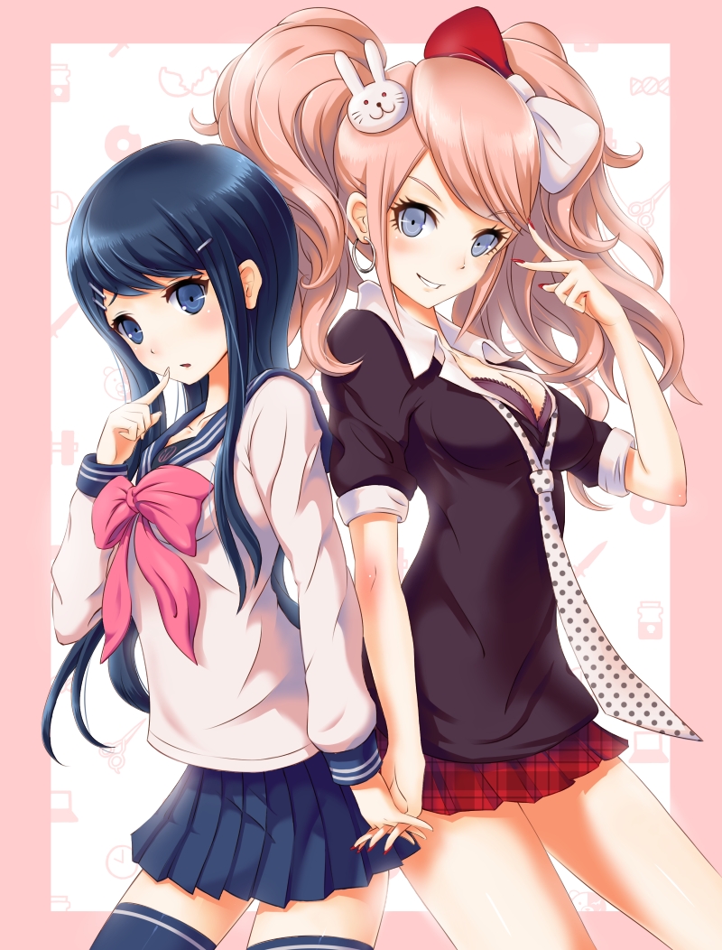 enoshima junko and maizono sayaka (danganronpa and 1 more) drawn by futsuka_(dzone)