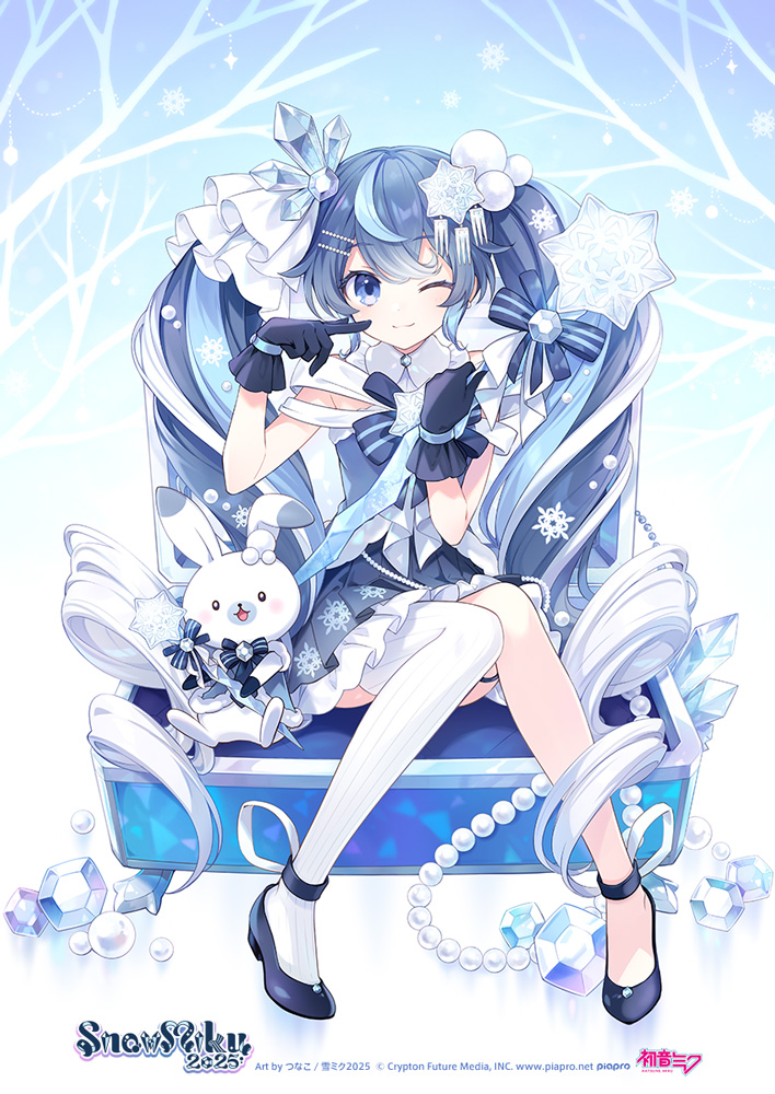 hatsune miku, yuki miku, and rabbit yukine (vocaloid) drawn by tsunako